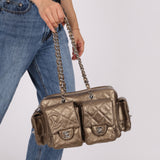 Chanel 2006 Distressed Calfskin Cambon Multipocket Reporter Bag