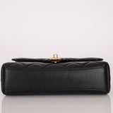 Chanel 2025 Caviar Chain Top Handle Turnlock Mini Flap