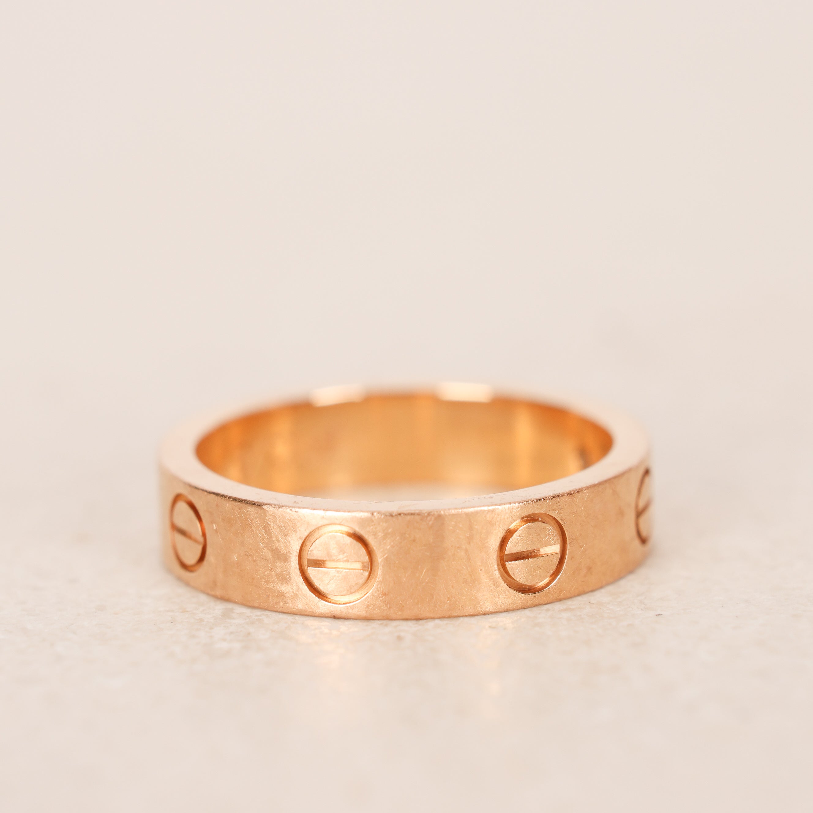 Cartier 18K Rose Gold Diamond Mini Love Ring, Size US 4.5