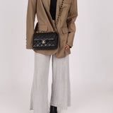 Chanel 2025 Caviar Chain Top Handle Turnlock Mini Flap