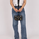 Rare Loewe Leather Beaded & Hardware Mini Baguette