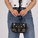Rare Loewe Leather Beaded & Hardware Mini Baguette