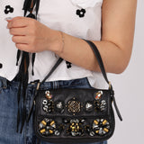 Rare Loewe Leather Beaded & Hardware Mini Baguette