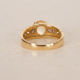 Vintage 1980s-1990s 18K Yellow Gold Yellow Sapphire and Diamond Cocktail Ring, Size US 5.5