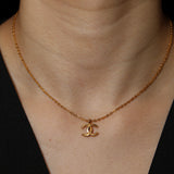 Chanel 1982 CC Pendant Necklace 24K GP