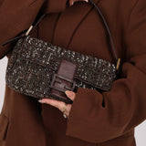Ultra-Rare Vintage Fendi Zucca Beaded & Wood Baguette