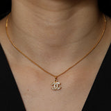 Chanel CC Crystal Embellished Pendant Choker