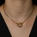 Chanel 1982 Interlocking CC Circle Pendant Choker 24K GP