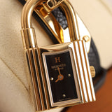 Hermes Gold Noir Kelly Watch 20mm