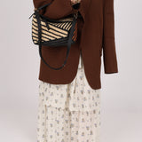 Loewe Raffia Woven and Calfskin Small Puzzle Edge