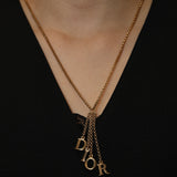 Dior Cascading Logo Letter Charms Necklace