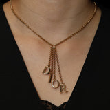 Dior Cascading Logo Letter Charms Necklace