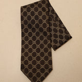 Gucci Chocolate Monogram Silk Tie