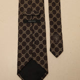 Gucci Chocolate Monogram Silk Tie