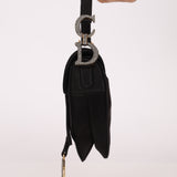 Dior 2019 Black Satin Crystal Mini Saddle Bag