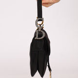 Dior 2019 Black Satin Crystal Mini Saddle Bag