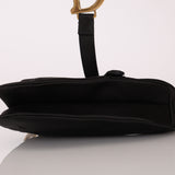 Dior 2019 Black Satin Crystal Mini Saddle Bag