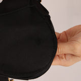 Dior 2019 Black Satin Crystal Mini Saddle Bag