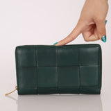 Bottega Veneta Emerald Green Casette Zipped Short Wallet