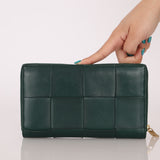 Bottega Veneta Emerald Green Casette Zipped Short Wallet