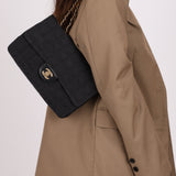 Chanel 2003 Nylon Chocolate Bar Medium Single Flap GHW