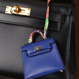 Hermès 2021 Tadelakt Bleu Electrique Micro Kelly Twilly PHW