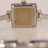 Gucci 1900L Square Stainless Steel Onyx Face Watch 22mm