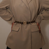 Vintage Chanel 24K GP Lambskin Double Chain Belt