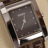 Fendi Zucchino Monogram Stainless Steel Silver Watch 24mm