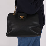 Rare Chanel 1996 Caviar Double-Sided Supermodel Tote