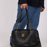 Rare Chanel 1996 Caviar Double-Sided Supermodel Tote