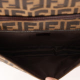 Rare Fendi Zucca Leather-Trimmed Baguette