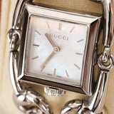 Gucci Signoria Silver Mother of Pearl Horsebit Watch 24mm