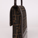 Rare Fendi Zucca Leather-Trimmed Baguette