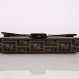 Rare Fendi Zucca Leather-Trimmed Baguette
