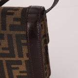 Rare Fendi Zucca Leather-Trimmed Baguette
