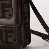 Rare Fendi Zucca Leather-Trimmed Baguette