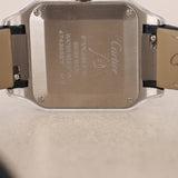Cartier Small Stainless Steel Santos Dumont Alligator Watch 27mm