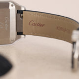 Cartier Small Stainless Steel Santos Dumont Alligator Watch 27mm