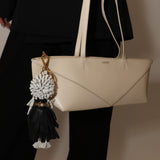 Prada Lambskin Trick in Pelle Nero Black Dress Wendy Bag Charm