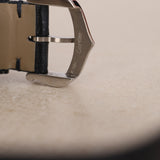 Cartier Small Stainless Steel Santos Dumont Alligator Watch 27mm