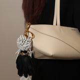 Prada Lambskin Trick in Pelle Nero Black Dress Wendy Bag Charm