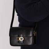 Vintage Celine Triomphe Box Calf Shoulder Bag
