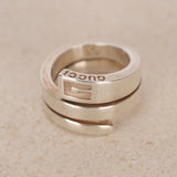 Gucci 925 Sterling Silver Spiral Ring, Size US 5.75