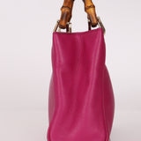 Gucci Calfskin Bamboo Bright Bougainville Mini Shopper Tote