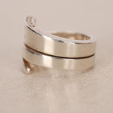 Gucci 925 Sterling Silver Spiral Ring, Size US 5.75