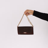 Celine Triomphe Suede & Croc Embossed Wallet