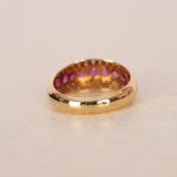 18K Yellow Gold Ruby and Diamond Dome Ring, Size US 6.75