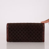 Celine Triomphe Suede & Croc Embossed Wallet