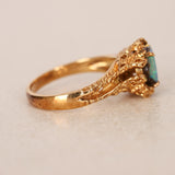 18K Yellow Gold Boulder Opal Torch Ring, Size US 6.75